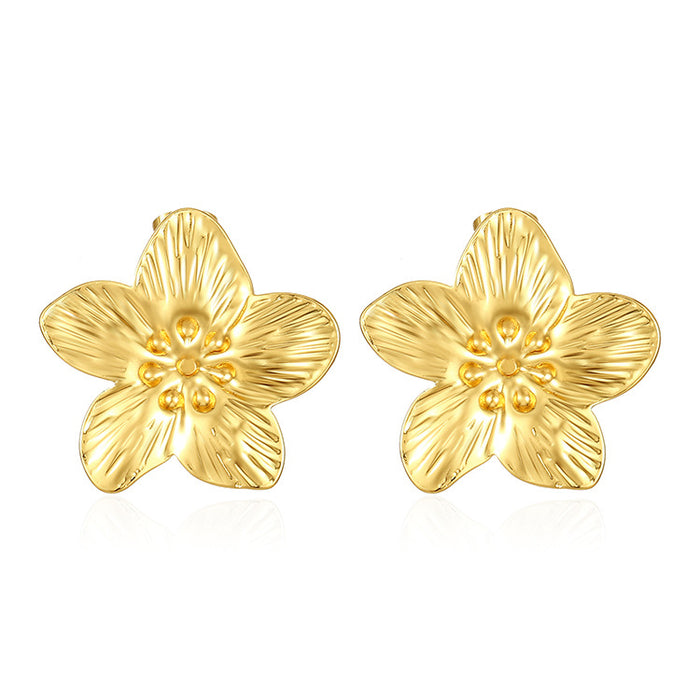 3D Flower Earrings 18K Stainless Steel Earrings