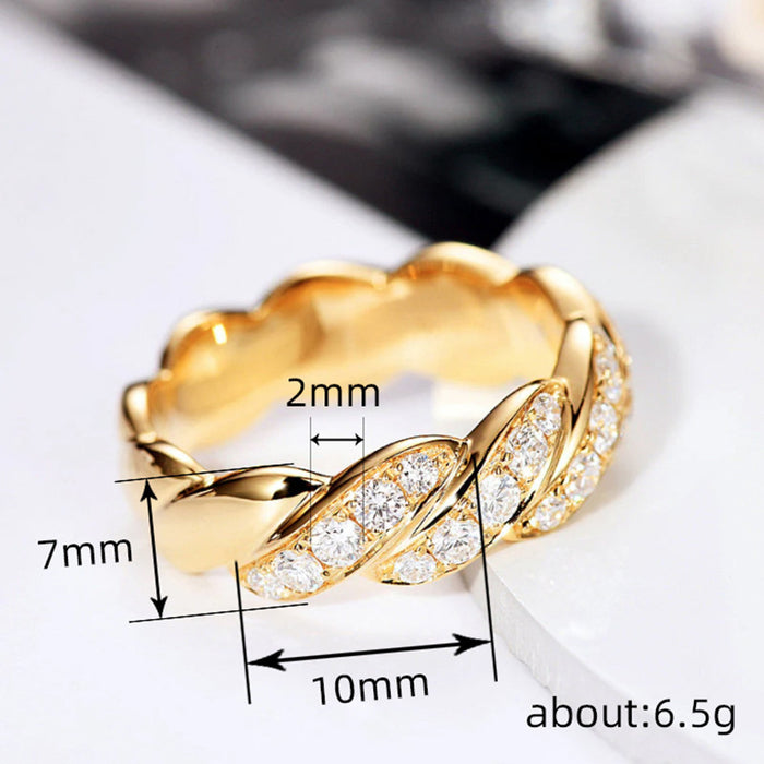 Zircon Cuban hip-hop ring twist popular men's ring