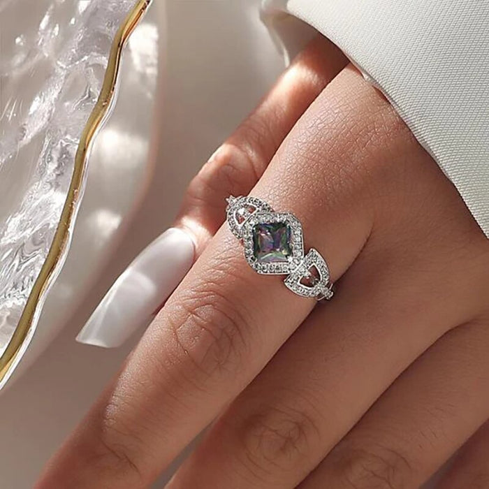 Colorful diamond ring light luxury high-end super flash