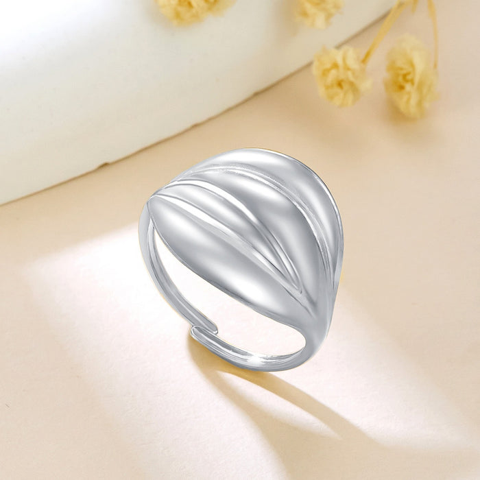 Wholesale 18K gold irregular pleated wide-faced ring