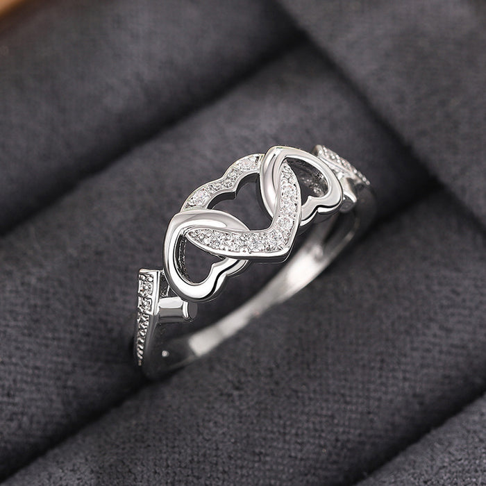 Sweet Heart Micro-Inlaid Zirconia Ring