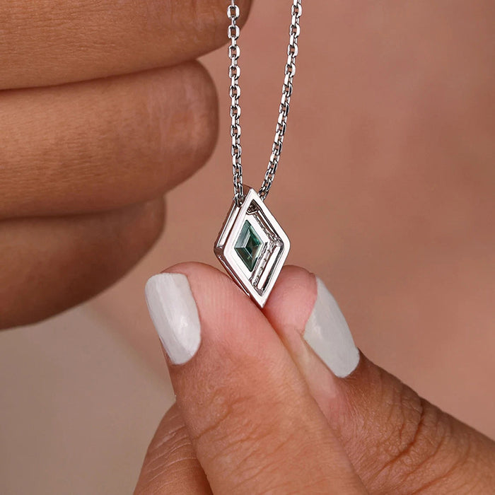 Rhombus Quadrangle Pendant Necklace