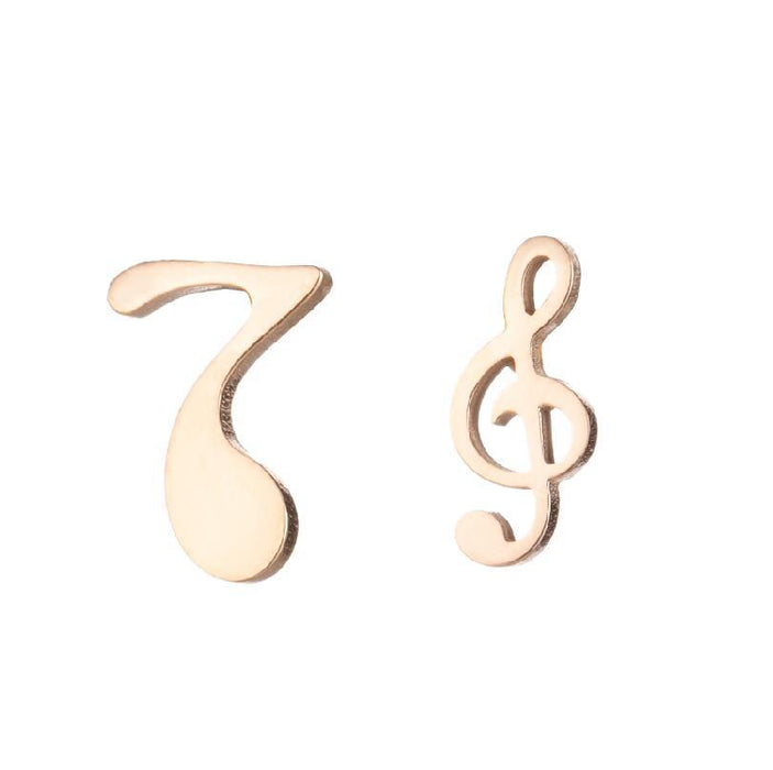 Love heart earrings, foreign trade Amazon new electroplated star musical note simple geometric niche earrings wholesale