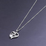 I love you mom engraved pendant women's clavicle necklace - wallojewerly 