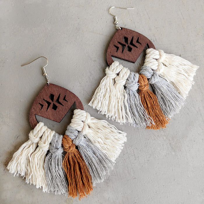 Handwoven Bohemian Tassel Earrings for Simple Ethnic Style