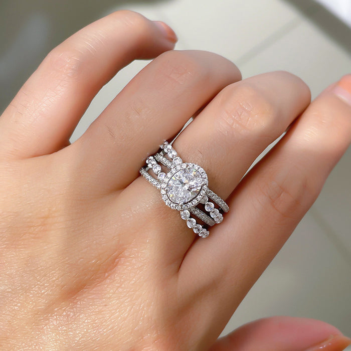 Light luxury oval ring for women niche high-end ring