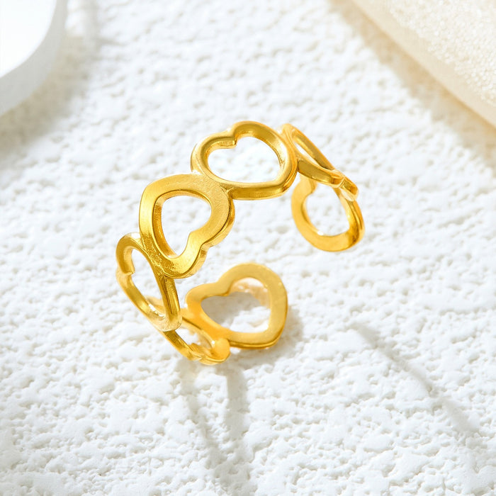 Wholesale stainless steel and titanium steel heart-shaped open rings