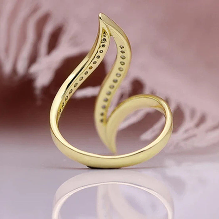 Linear ring design ring micro inlaid jewelry women - wallojewerly 