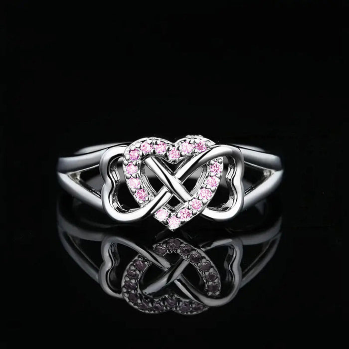 Micro-inlaid heart ring versatile women's accessories