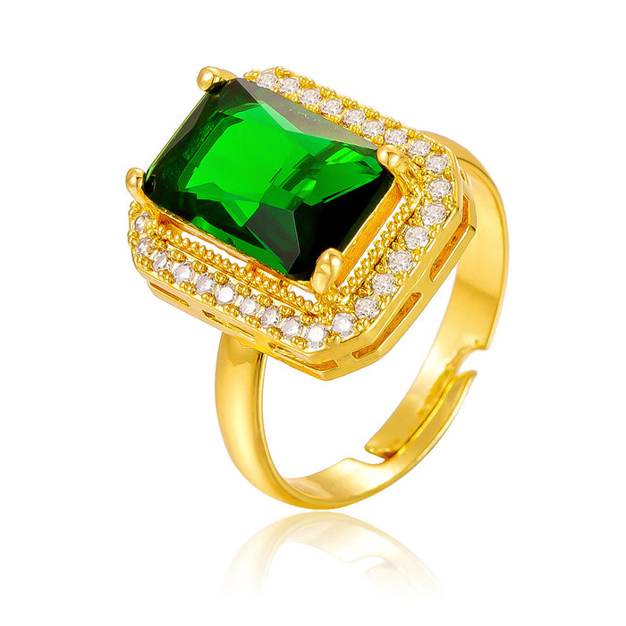 Wholesale emerald and diamond square rings
