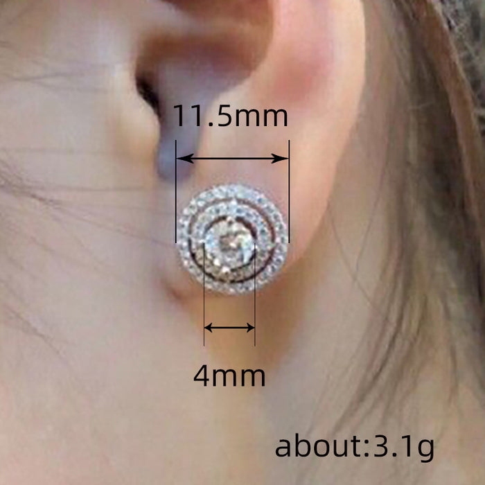 Pendientes exquisitos y brillantes, pendientes con microincrustaciones de circonitas, pendientes geométricos europeos y americanos para mujer.