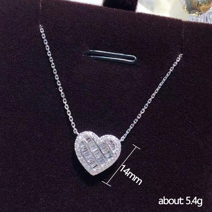 Heart micro-inlaid full diamond necklace fashion clavicle chain