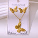 Wholesale 304 stainless steel hydraulic gold-plated earrings and necklace sets - wallojewerly 
