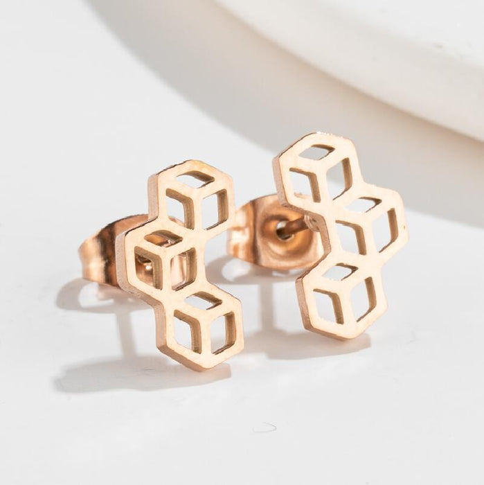 Pendientes de acero inoxidable con forma cuadrada: joyas geométricas y modernas