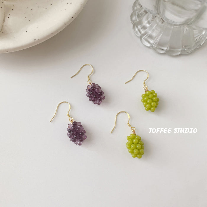 Purple grape earrings girly style mulberry earrings