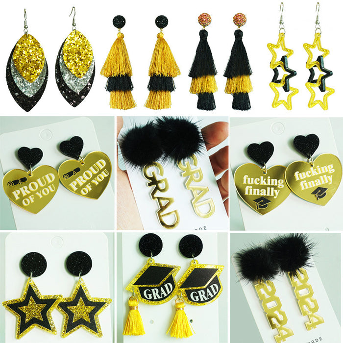 Graduation season acrylic earrings