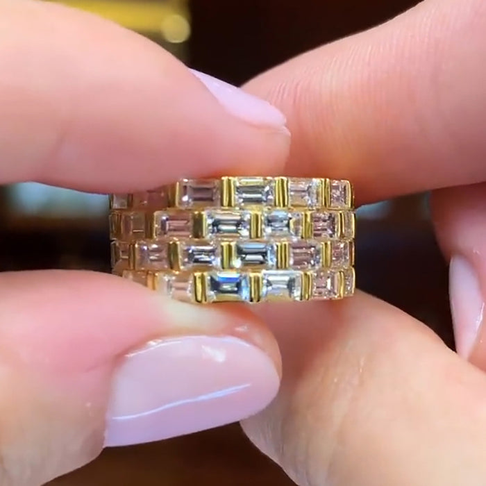 Geometric style ring fashionable temperament wide version ring - wallojewerly 