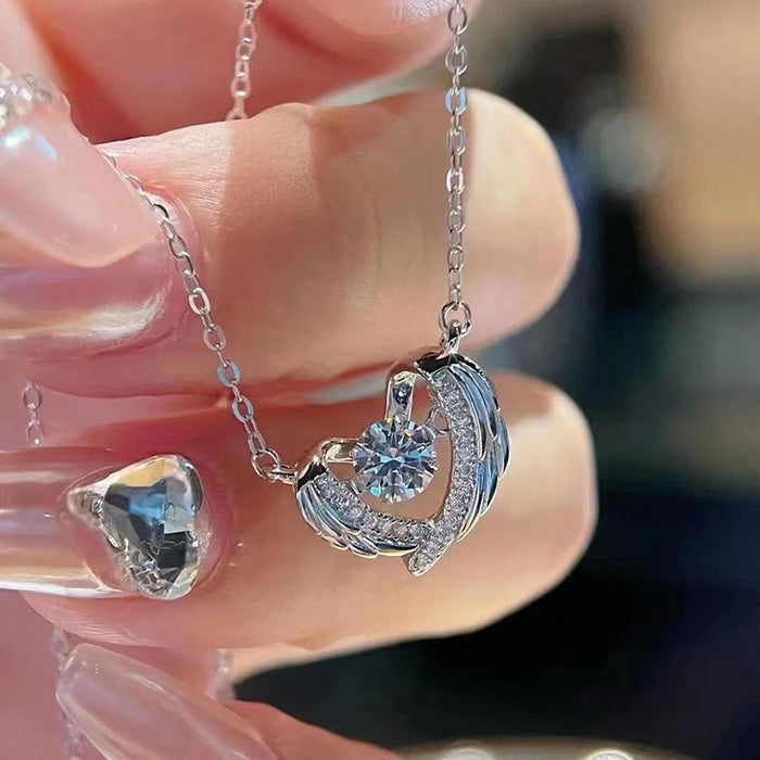 Feather Heart Hollow Necklace