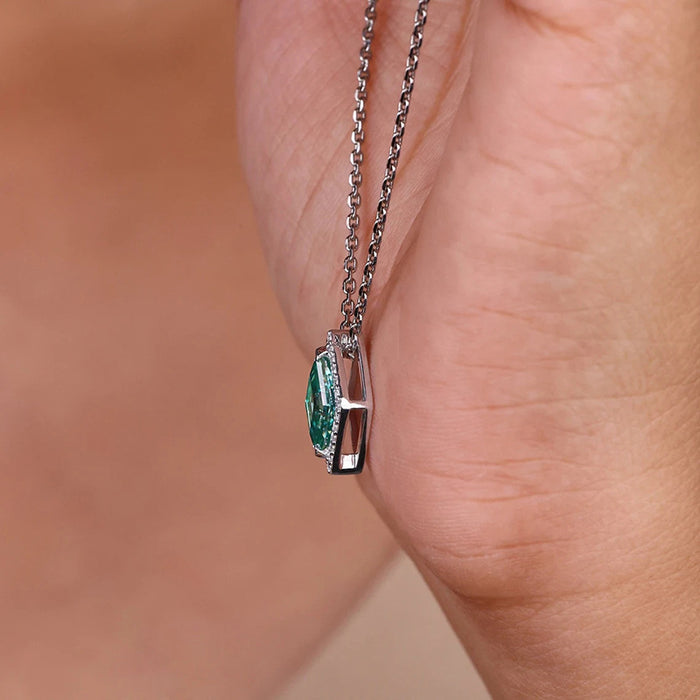 Rhombus Quadrangle Pendant Necklace