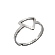 Fashionable and simple stainless steel geometric ring, star and moon open ring wholesale - wallojewerly 