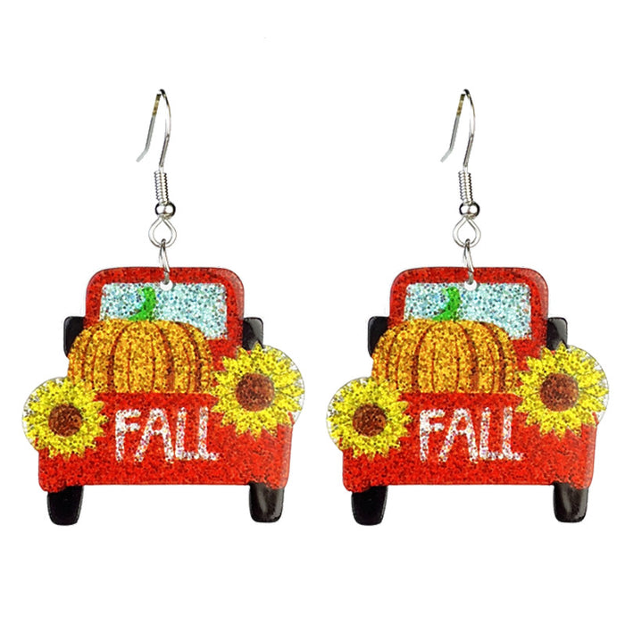 Thanksgiving Earrings with Turkey, Pumpkin Pie, and Maple Leaf Designs