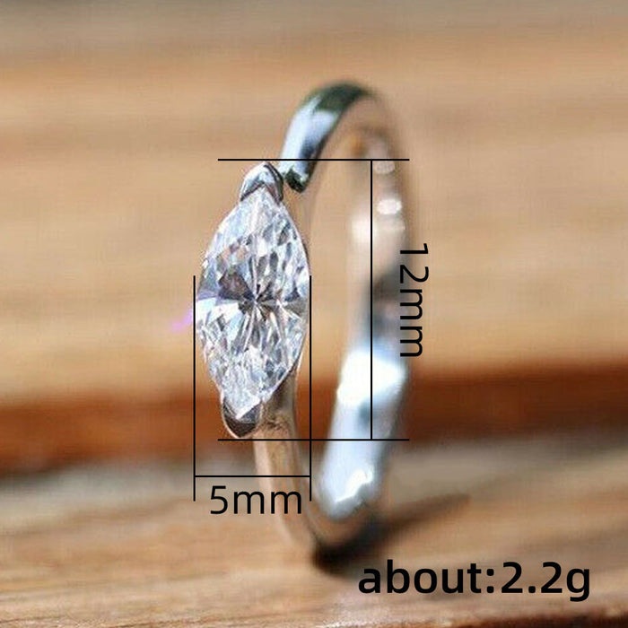 Valentine's Day Marquise Shaped Zirconia Diamond Ring Two-Piece Set