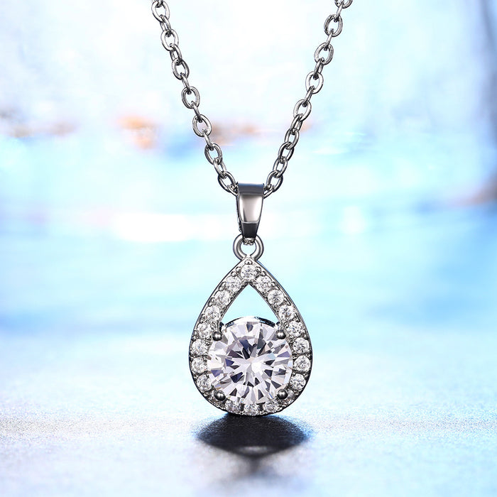 Angel's Tears Zircon Pendant Women's Pear Shape Necklace