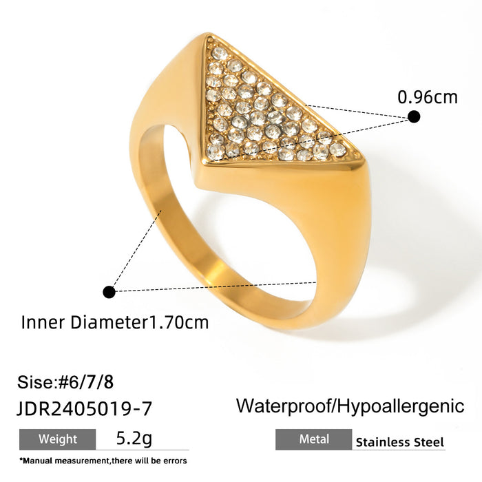 Textured 18K Gold Plated Stainless Steel Ring - Elegant and Fashionable