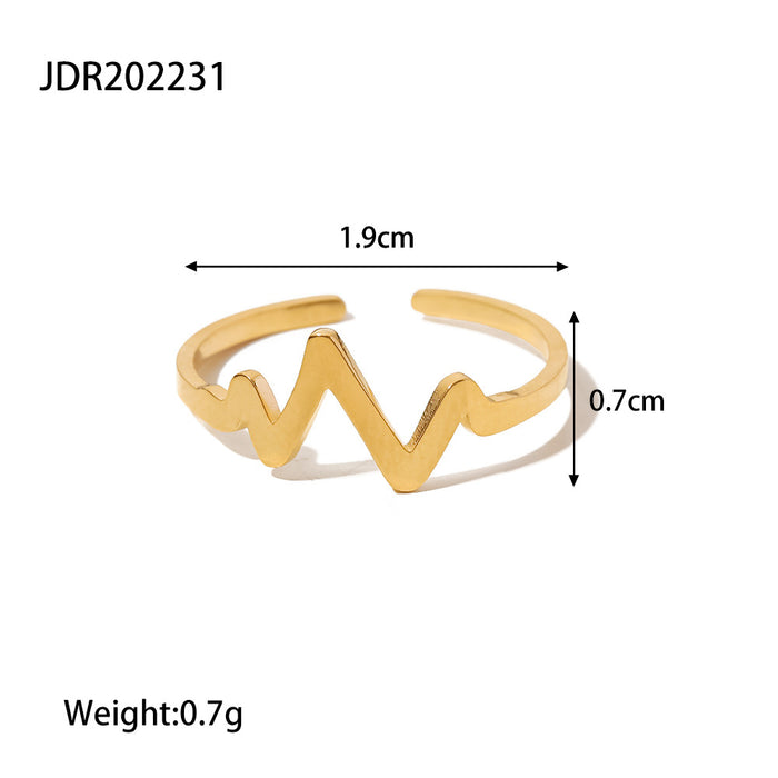 Exquisite 18K Gold Plated Stainless Steel Ring with Braided Detail