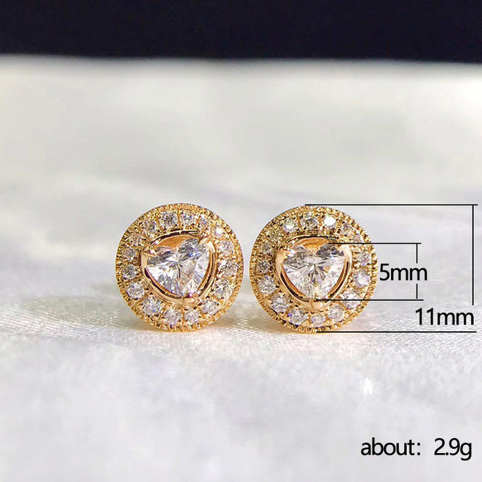 Heart-shaped zircon earrings for women, cool style earrings