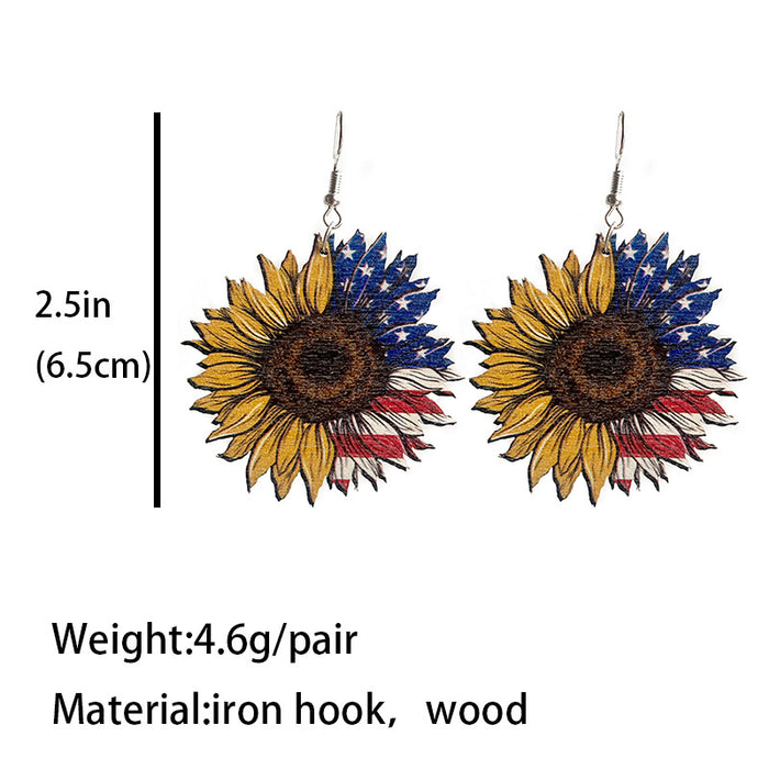 Independence Day patriotic wooden earrings