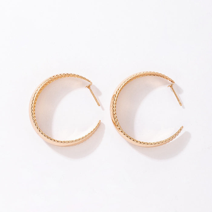 Alloy plain hoop earrings geometric simple pattern earrings