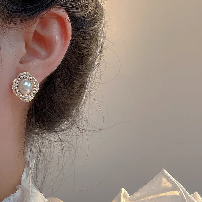 Imitation pearl earrings high-end temperament retro earrings