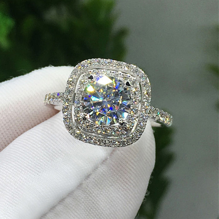 Luxury micro-inlaid zircon ring, foreign trade export jewelry