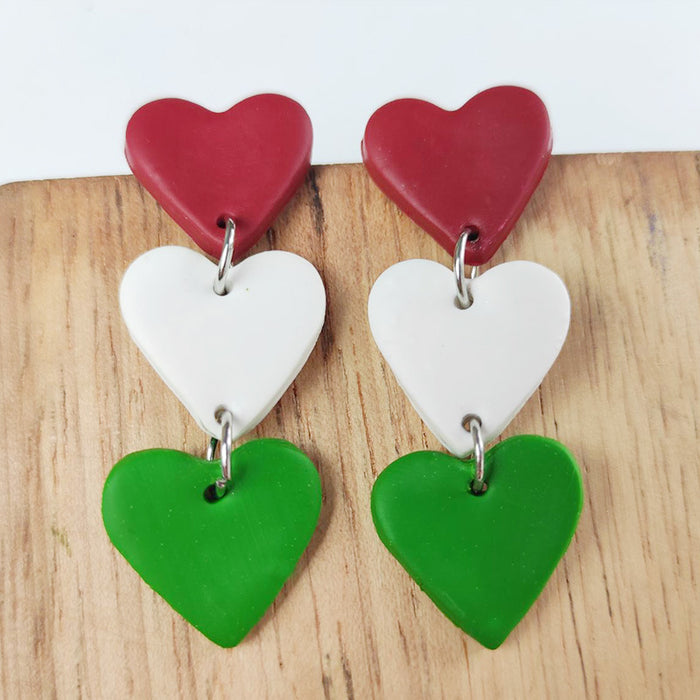 Christmas Clay Earrings - Heart, Tree, and Snowflake Original Design