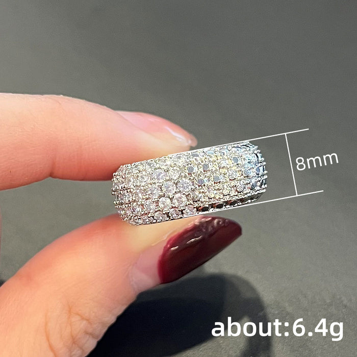 Micro-diamond geometric ring personality fashion zircon female ring