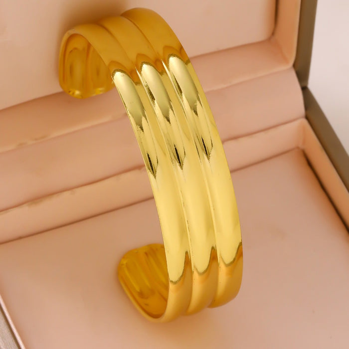Wholesale 304 Stainless Steel Wide Open Cuff Bracelets with Irregular Shapes, Striped Textures, and Floral/Scallop Embossing