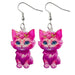 Pink Meow Acrylic Earrings - wallojewerly 