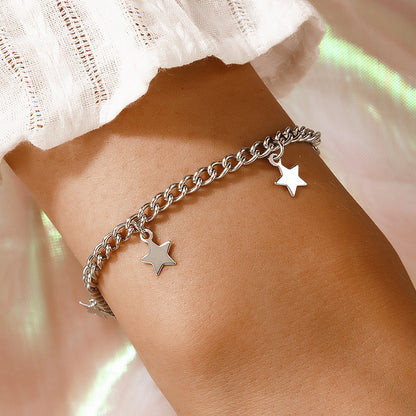 Ins-Style Metal Star Tassel Bracelet - Minimalist Single Layer Bracelet