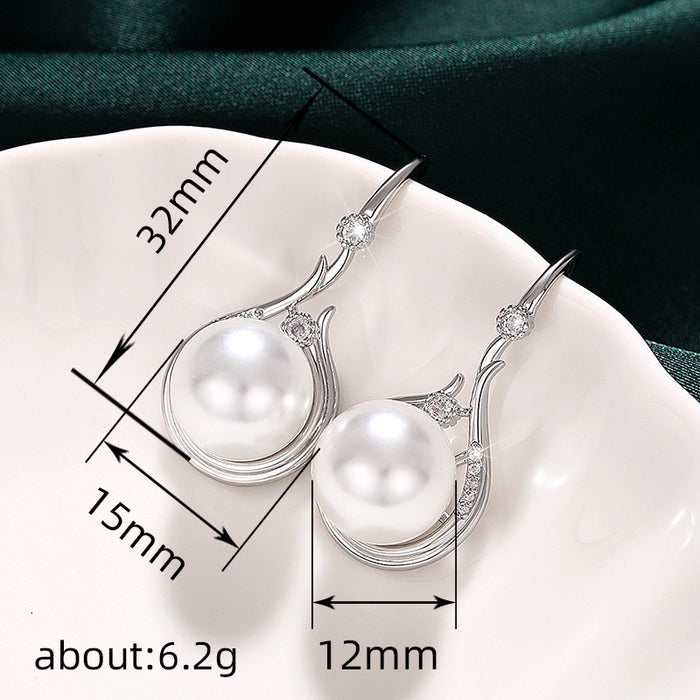 Imitation pearl earrings, luxurious ladies' Mother's Day gift