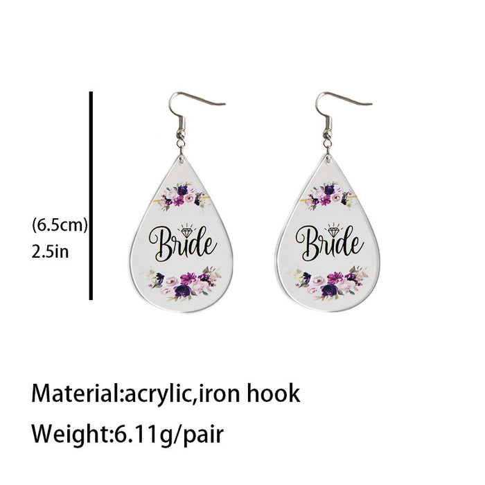 Wedding bridesmaid acrylic earrings