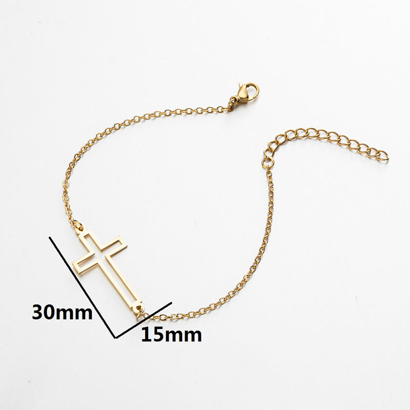 Cross pendant bracelet, simple geometric couple bracelet cross-border wholesale