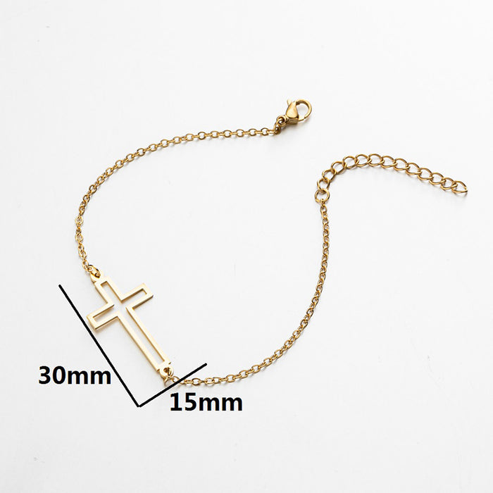 Cross pendant bracelet, simple geometric couple bracelet cross-border wholesale