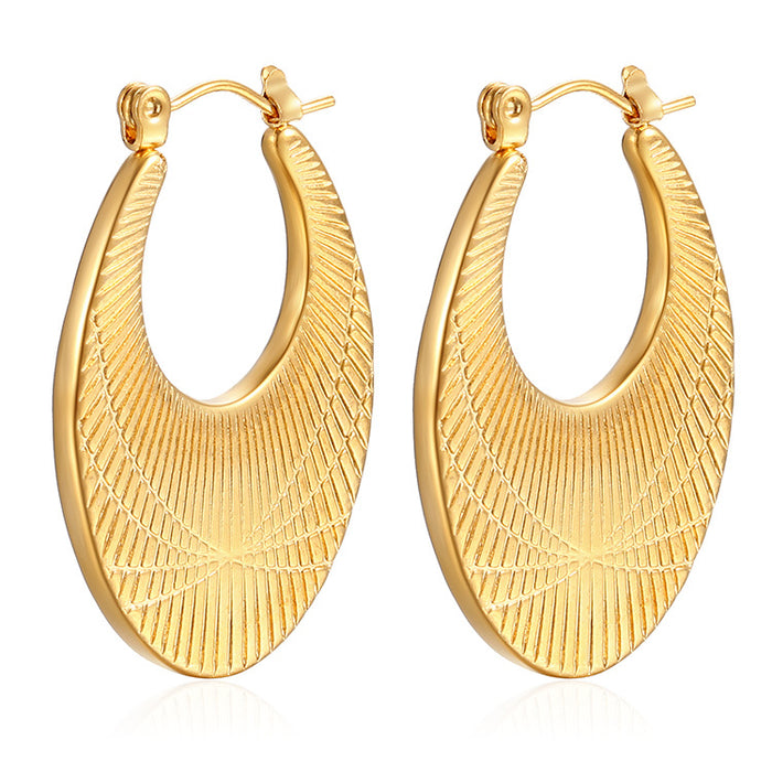 Simple stainless steel 18K gold plated light luxury earrings trendy women's earrings