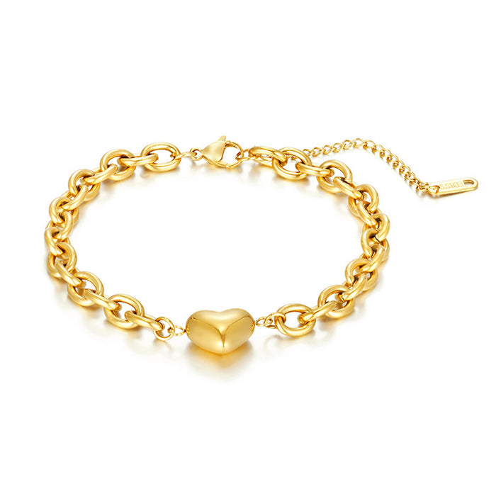 Stainless Steel Imitation Pearl Chain Infinity Love Bracelet