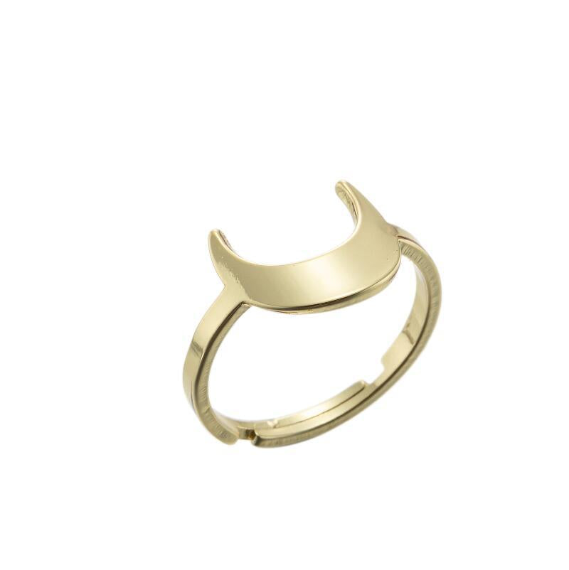 Fashionable and simple stainless steel geometric ring, star and moon open ring wholesale - wallojewerly 