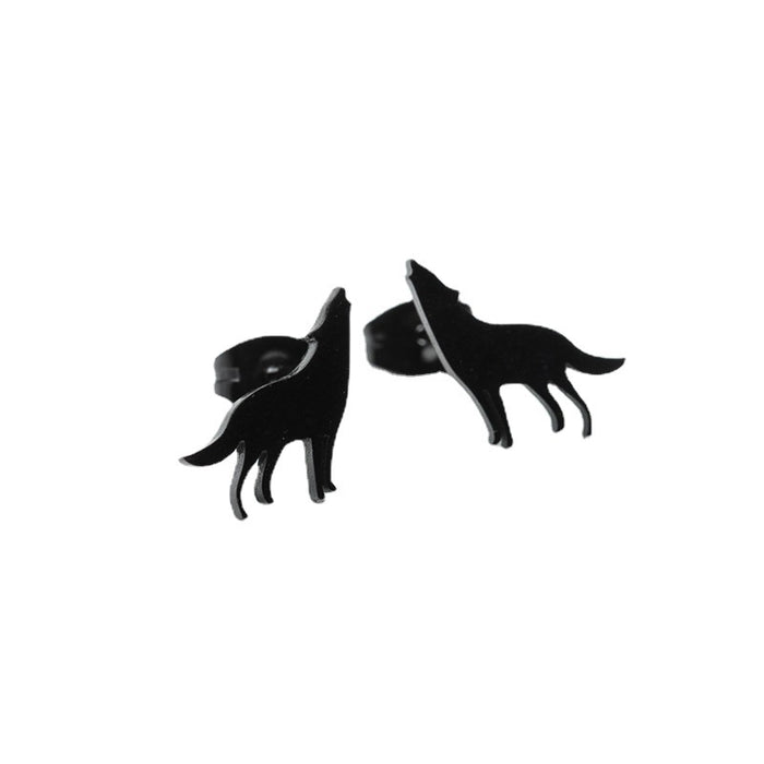 Pendientes de animales, moda coreana, acero inoxidable francés, nuevos pendientes de personalidad de lobo, pendientes de temperamento femenino, estilo ins