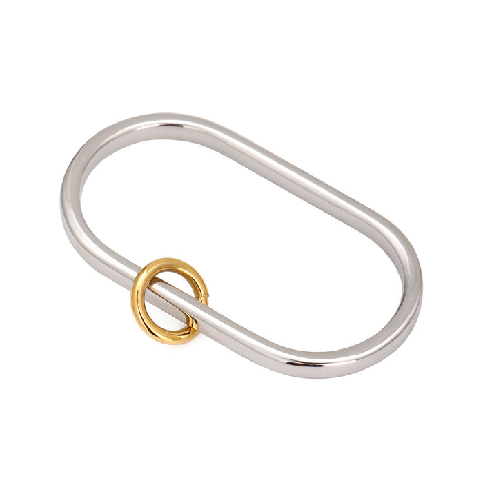 Stainless steel niche two-finger ring high-end