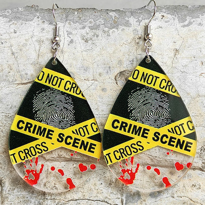 Halloween blood handprint acrylic earrings