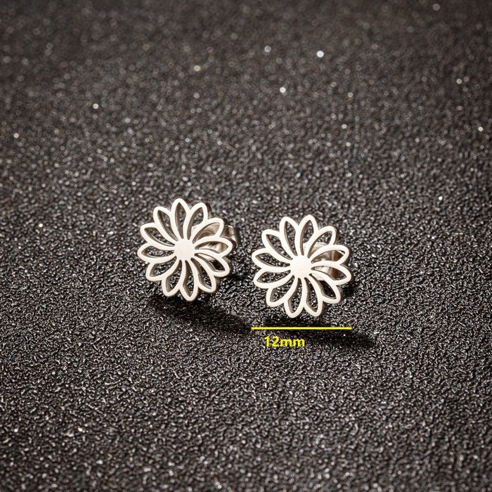 Daisy Flower Stainless Steel Stud Earrings - Delicate and Elegant Jewelry